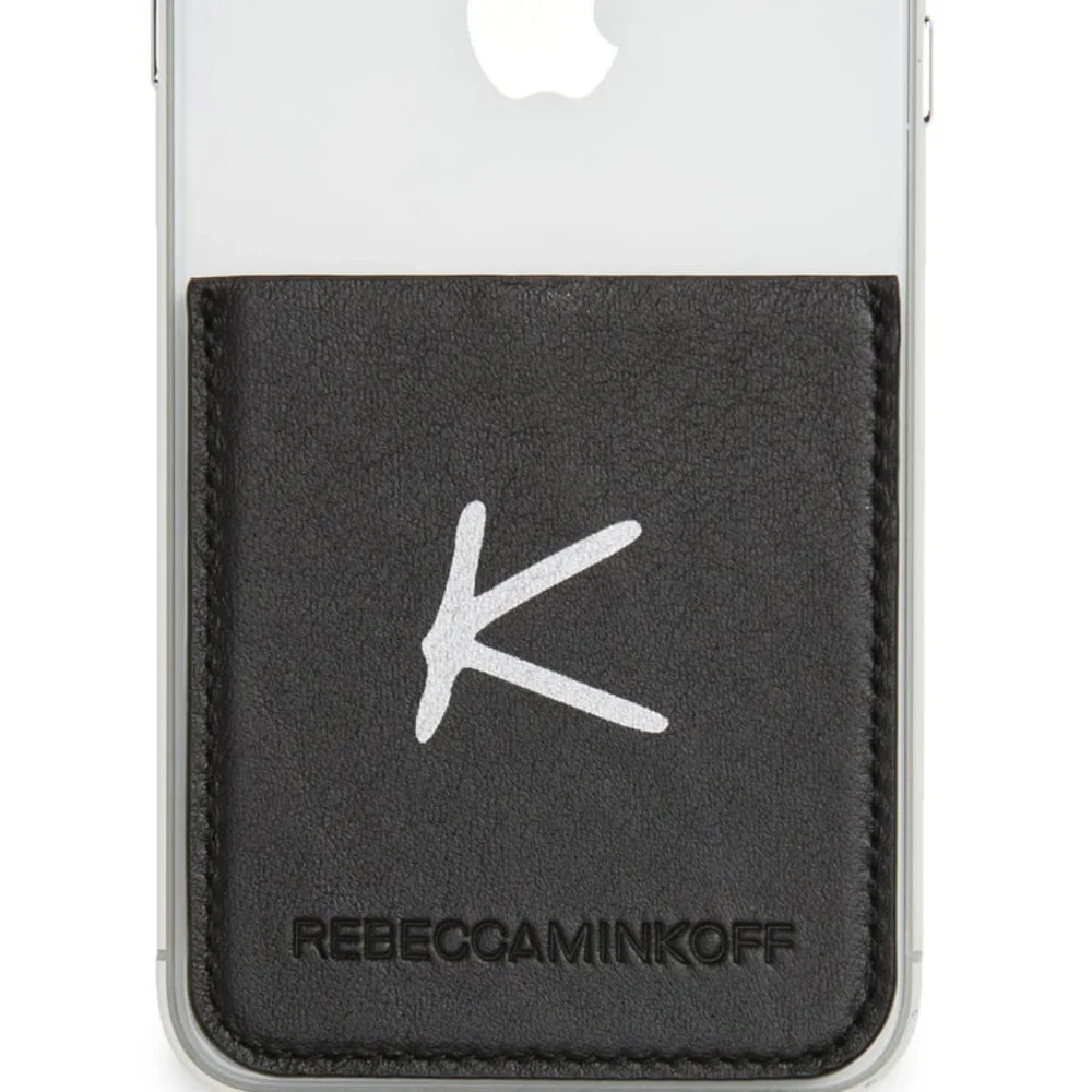 REBECCA MINKOFF INITIAL ‘A’ PHONE CARD POCKET BLACK NEW